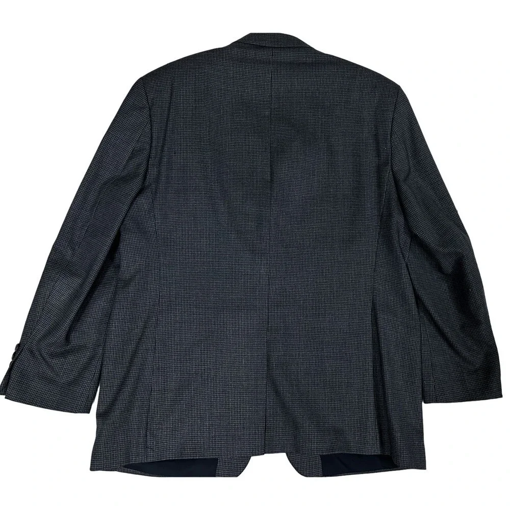 VTG Ralph Lauren Pure New Wool Sports Coat 44R Canada Blue Grey Herringbone